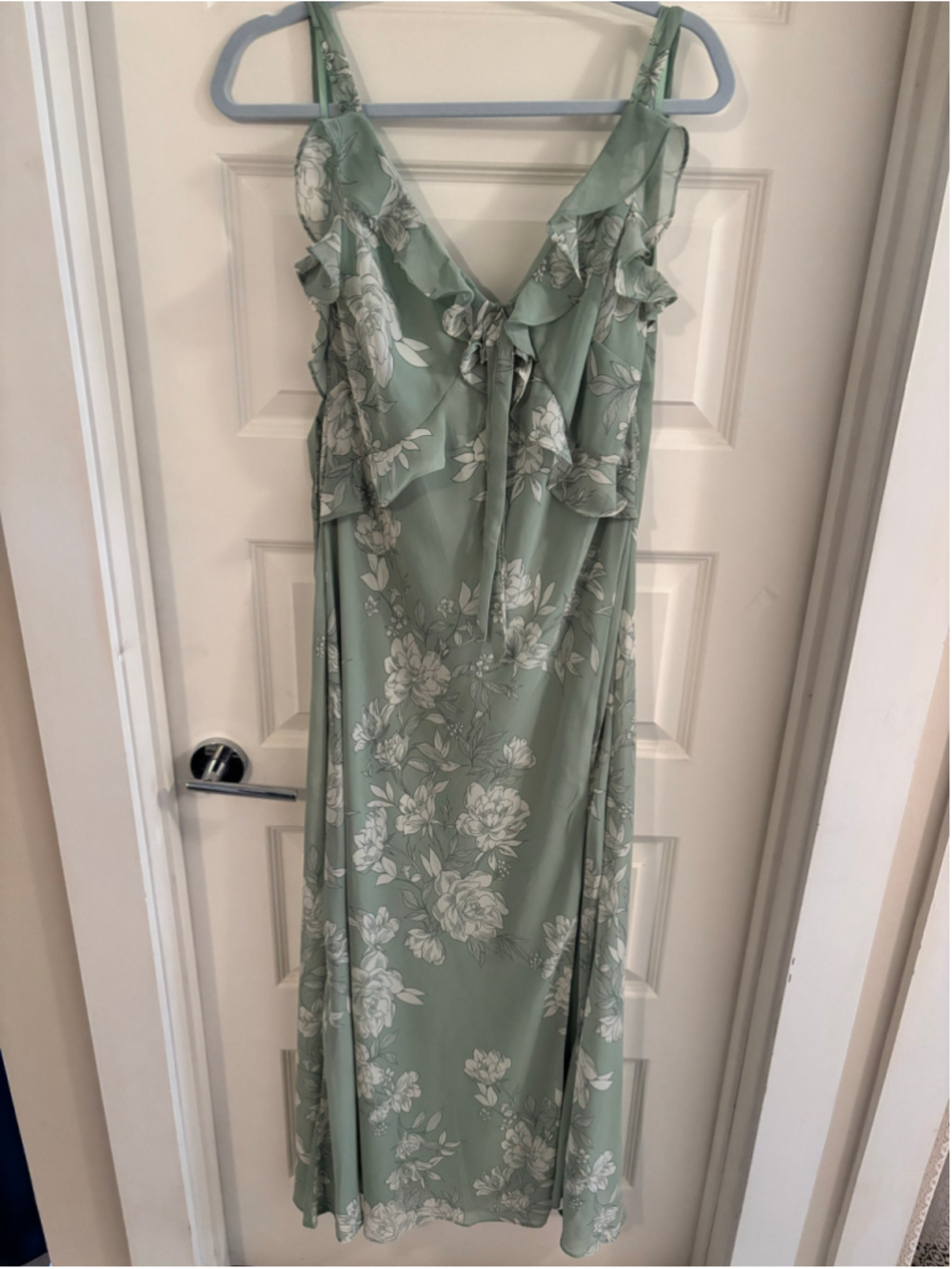 Women's B. Darlin Floral Midi Dress Green White Size 6